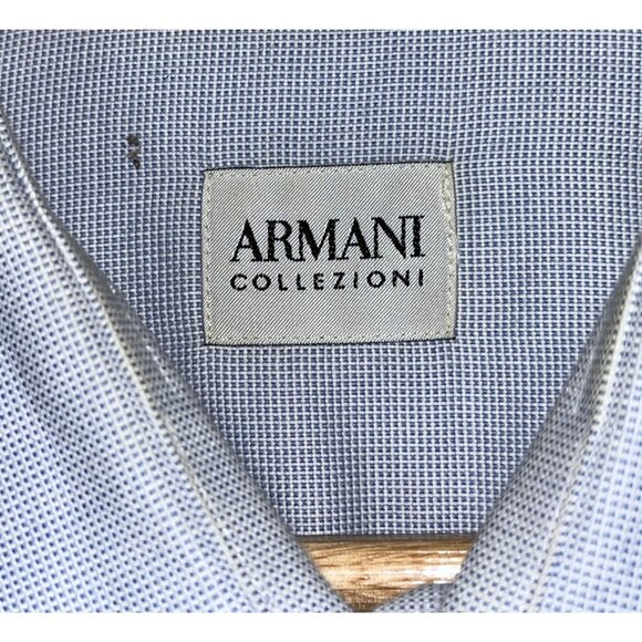 Armani Collezioni Mens Light Blue Long Sleeve Button-Up Shirt Size 43 17 L - Picture 3 of 10